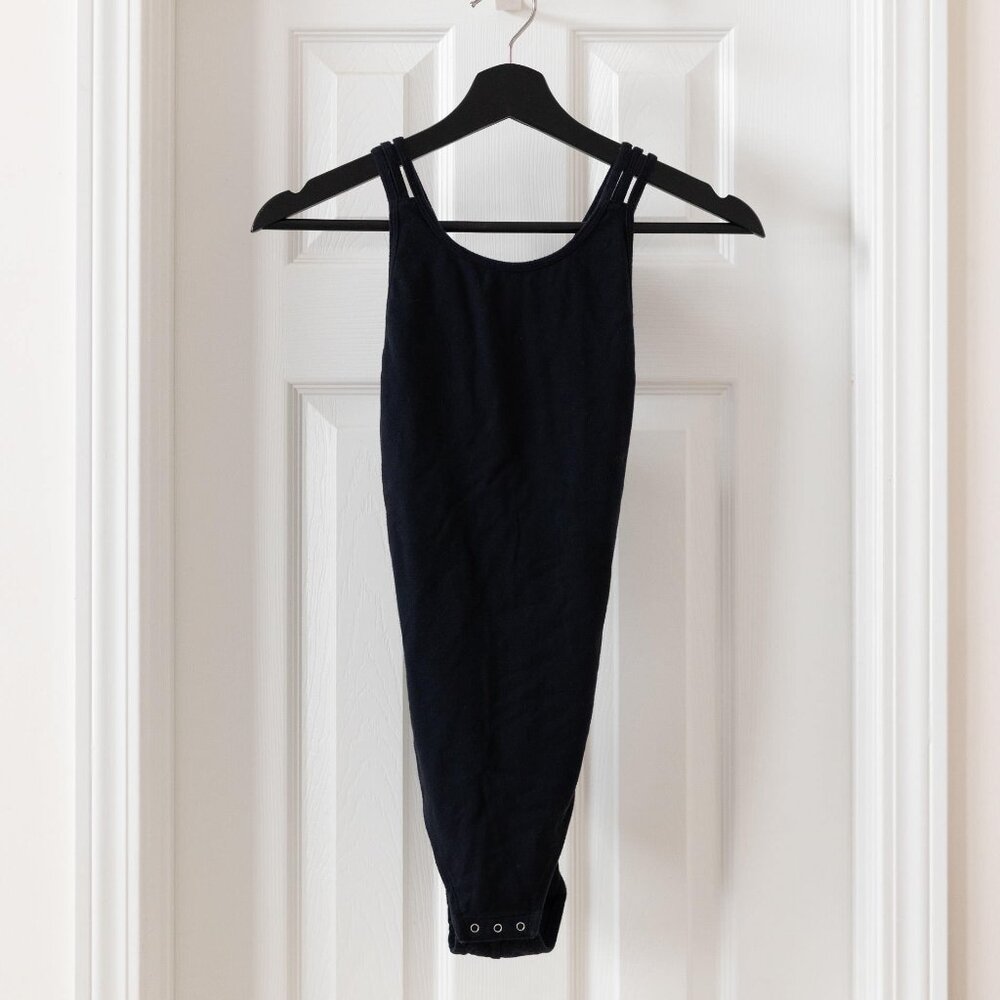 EUC Abercrombie & Fitch 🕊️ Black Stretch Cotton Strappy Back Bodysuit